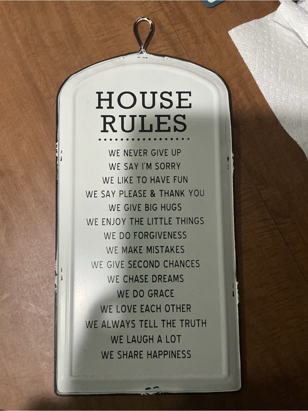 House Rules Wall Sign - White and Black